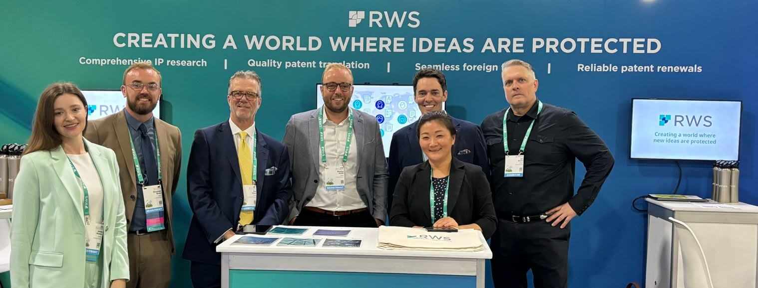 The RWS team behind a booth at the INTA 2024 event in Atlanta, US.