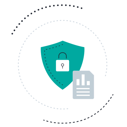 Padlock shield document chart